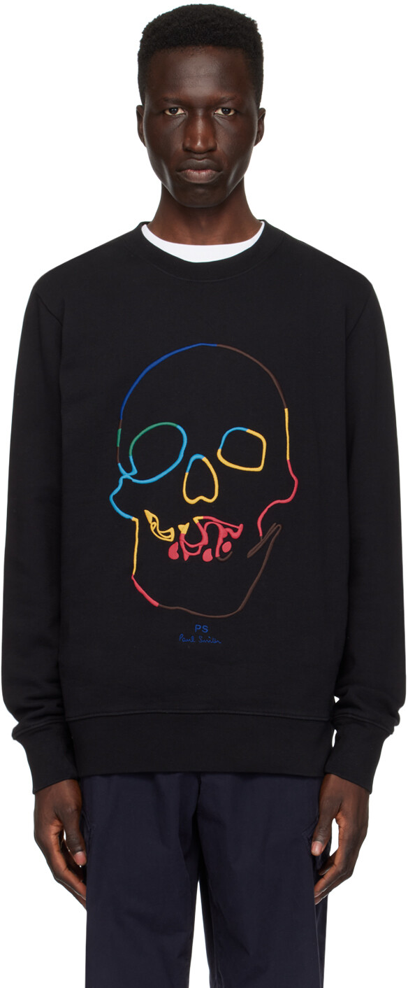 

Черный свитшот с линейным черепом Ps By Paul Smith