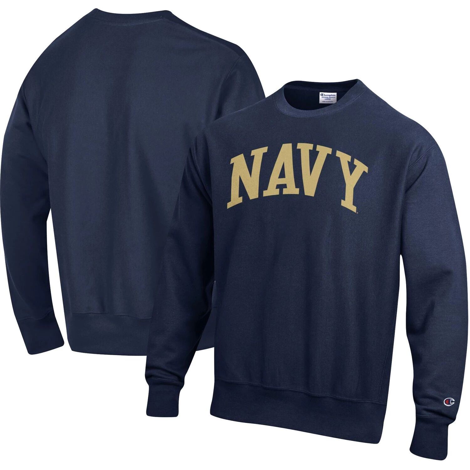 

Мужской пуловер с принтом Champion Navy Navy Midshipmen Arch обратного плетения
