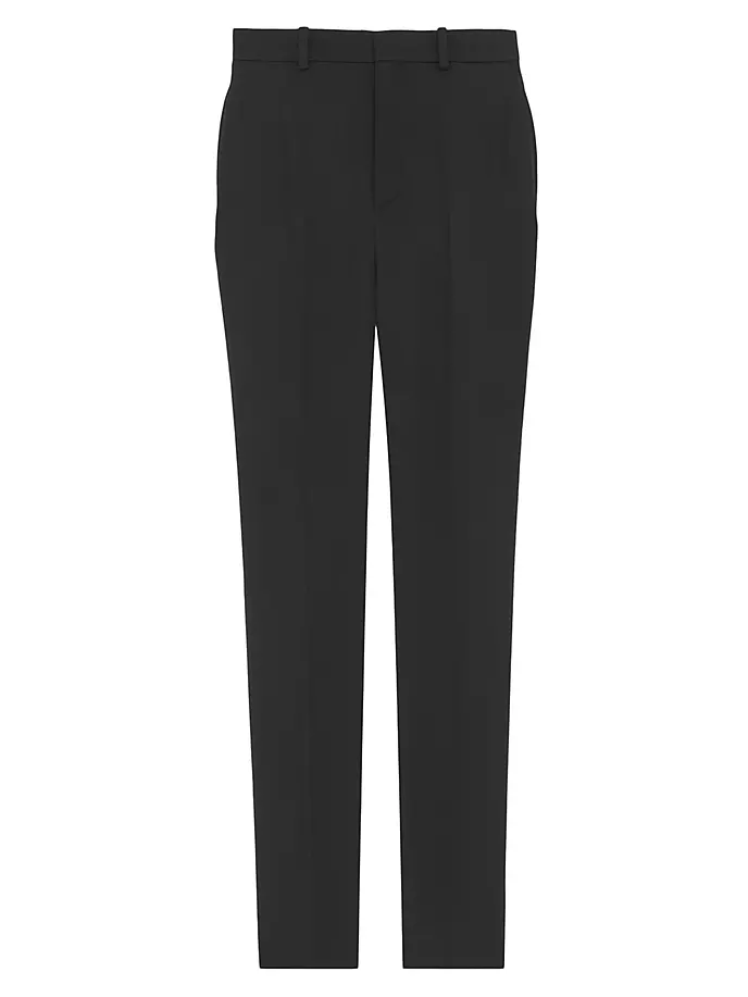 

Брюки из шерстяного атласа Saint Laurent, черный