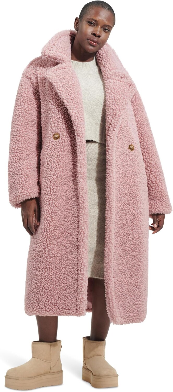 

Длинное плюшевое пальто Гертруды UGG, цвет Clay Pink