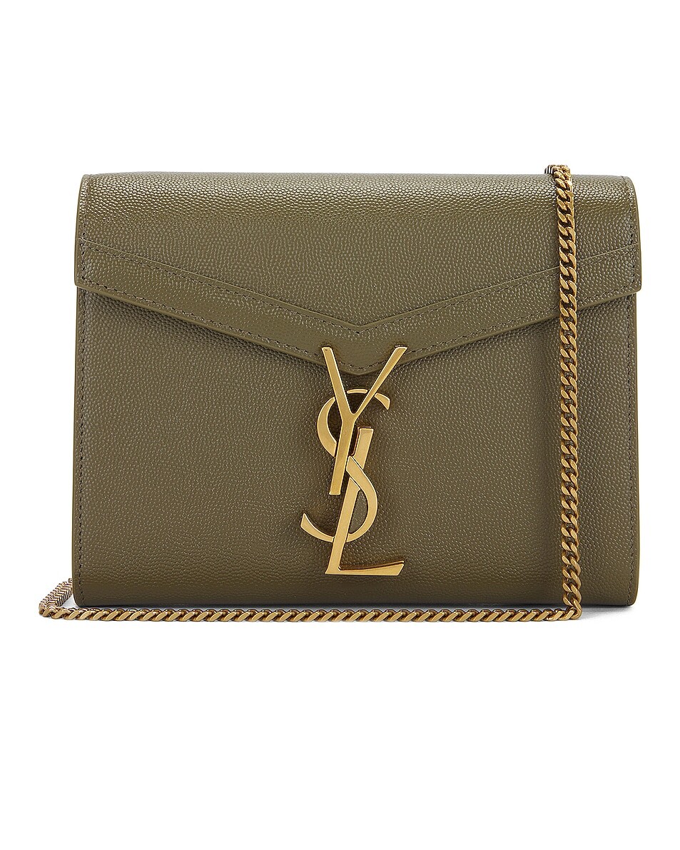 

Сумка кросс-боди Saint Laurent Cassandra Wallet On Chain, цвет Vert Kaki
