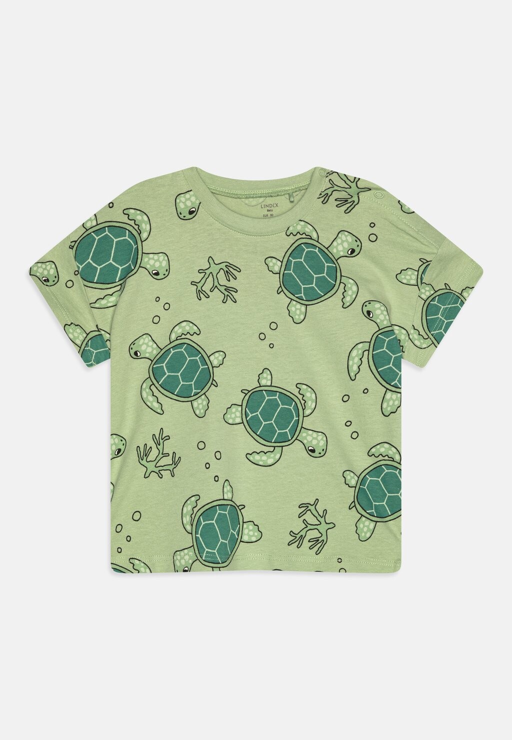 

Футболка с принтом Turtle Unisex Lindex, цвет light dusty green