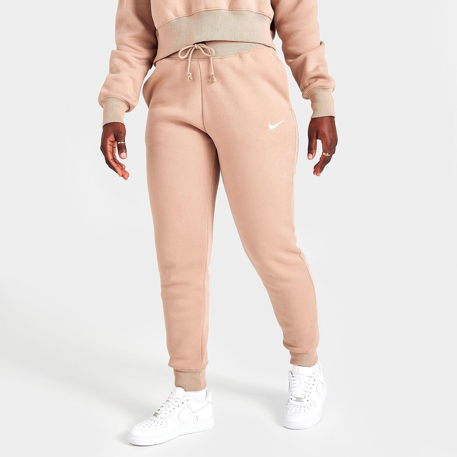 

Женские флисовые спортивные штаны для бега с высокой талией Nike Sportswear Phoenix, бежевый