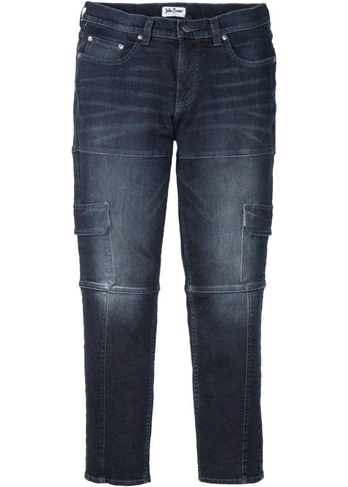 Прямые узкие джинсы-карго стрейч John Baner Jeanswear, синий
