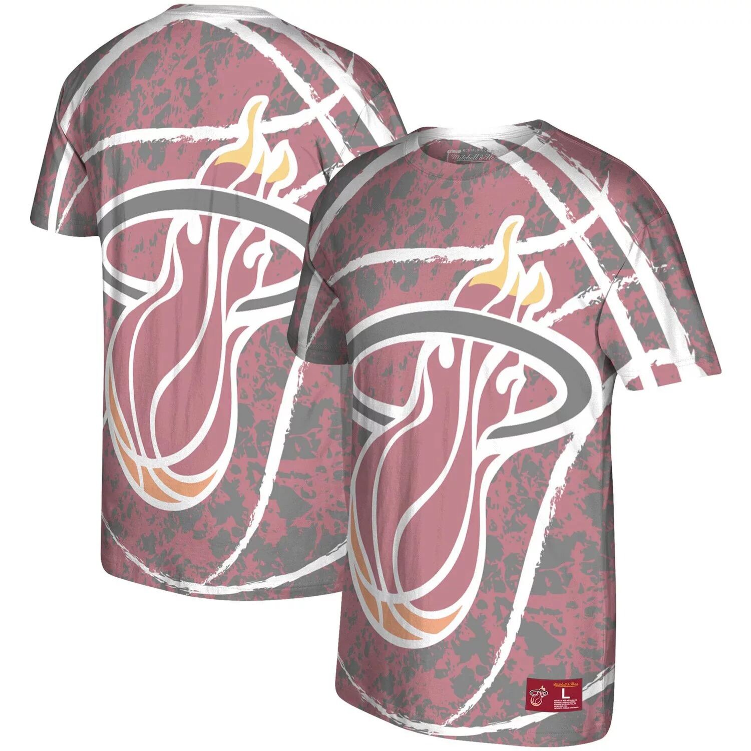

Мужская красная футболка Mitchell & Ness Miami Heat Hardwood Classics Jumbotron, Красный