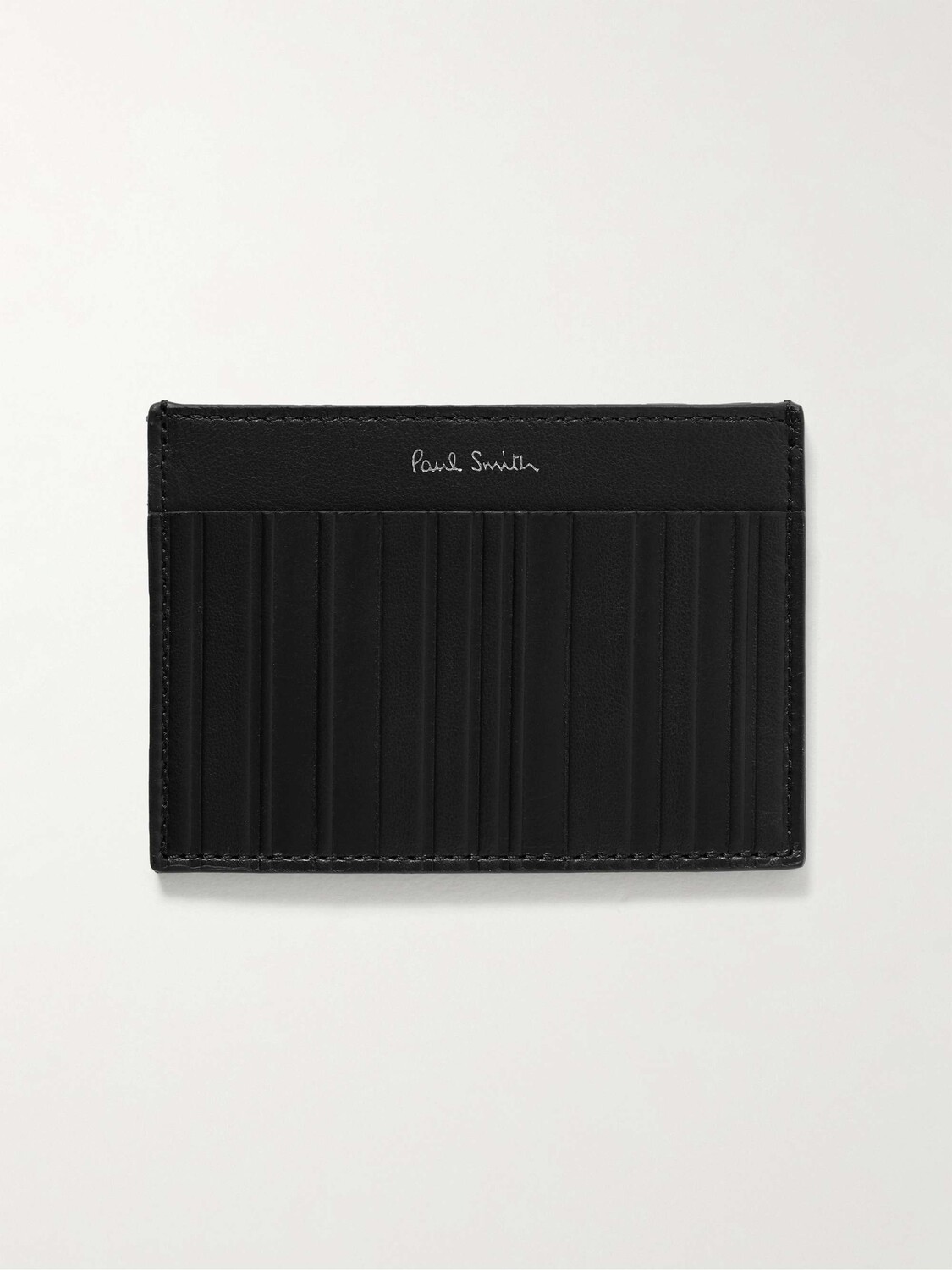 

Ребристый кожаный картхолдер PAUL SMITH, черный