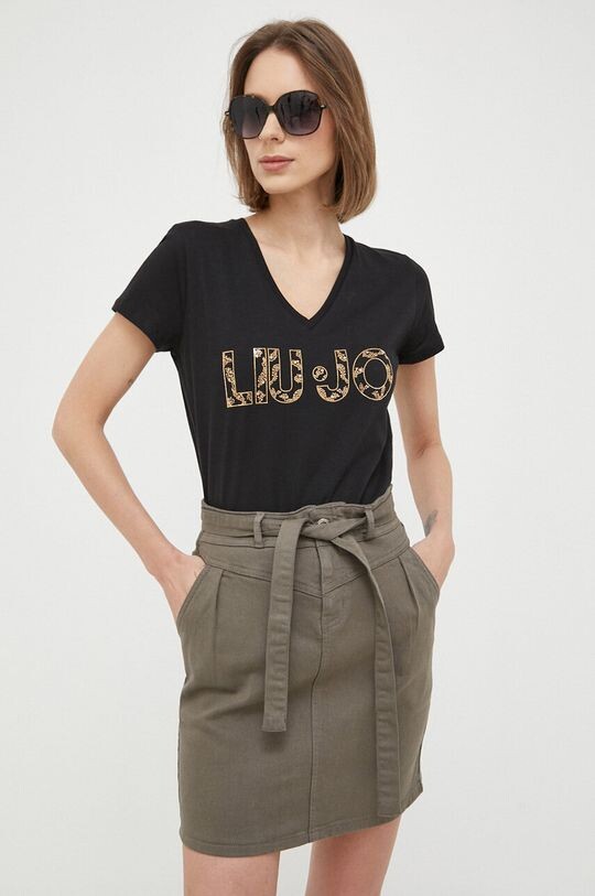 

Хлопковая футболка Liu Jo, черный
