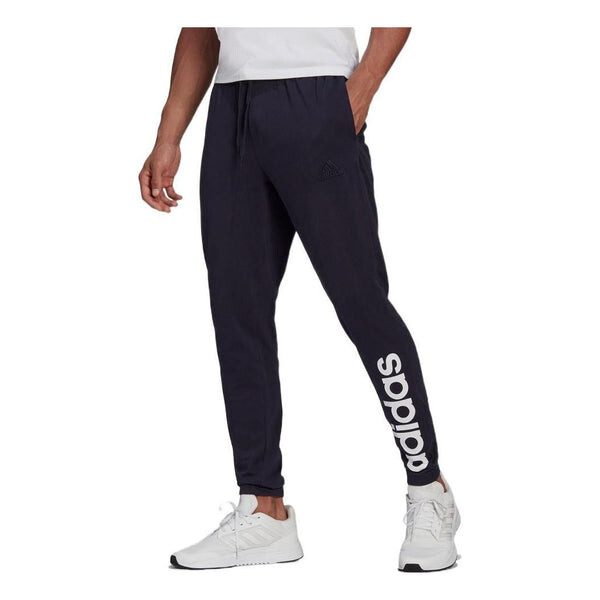 

Спортивные штаны Men's adidas Solid Color Logo Printing Casual Sports Pants/Trousers/Joggers Ink Blue, мультиколор