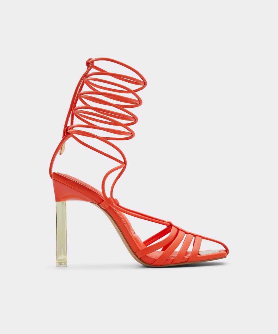 

Женские красные босоножки на каблуке с квадратным носком Aldo, красный