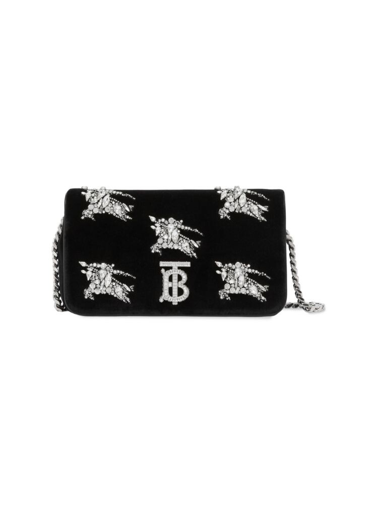 

Маленькая бархатная сумка через плечо Lola Burberry, черный