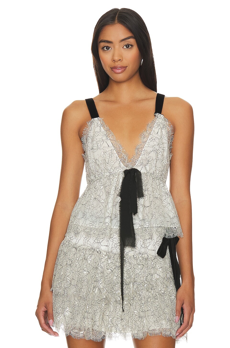 

Топ LoveShackFancy Mendes, цвет White Silhouette