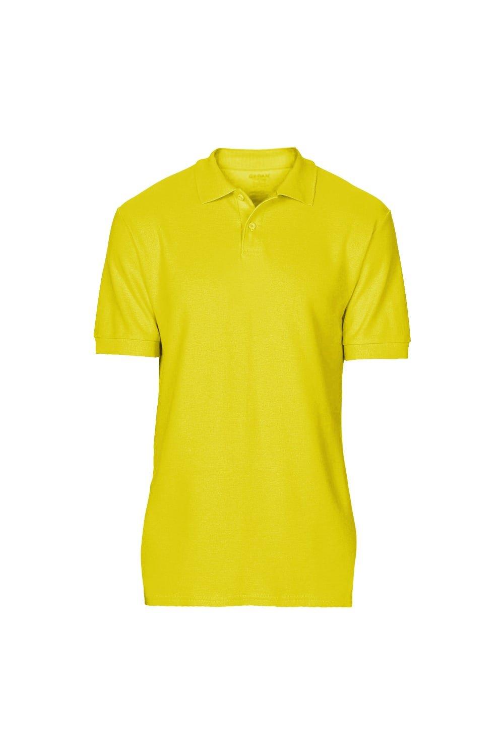 Рубашка поло из двойного пике с короткими рукавами Softstyle Gildan, желтый