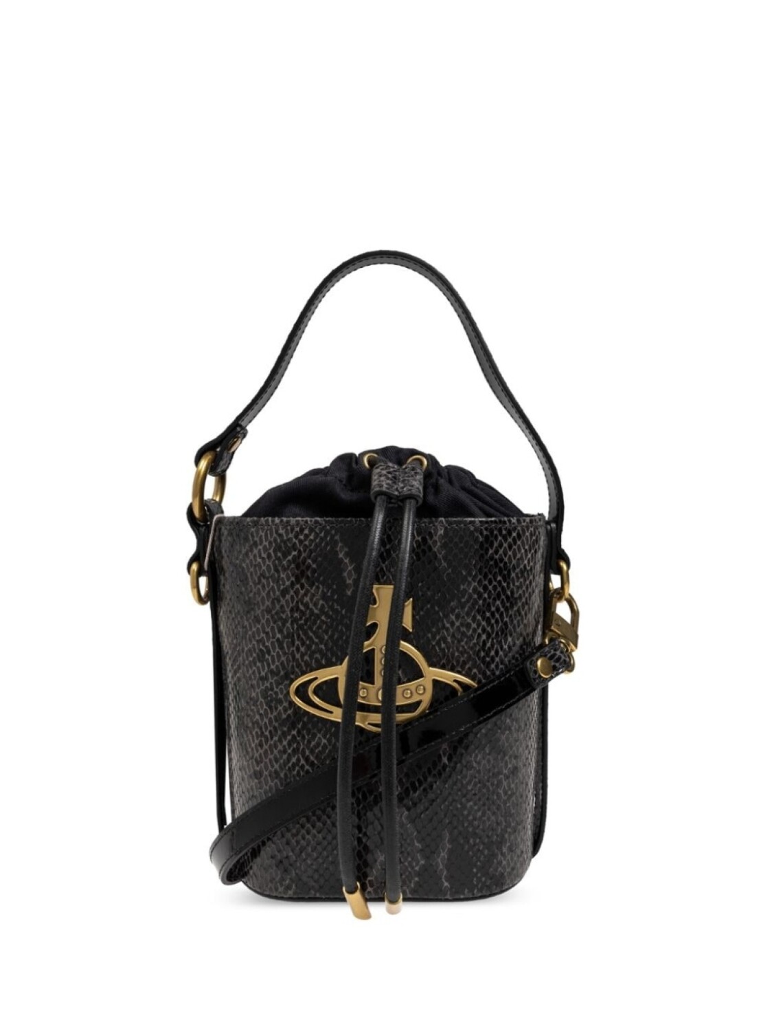 

Vivienne Westwood сумка-ведро из козьей кожи с круглой пластиной, черный