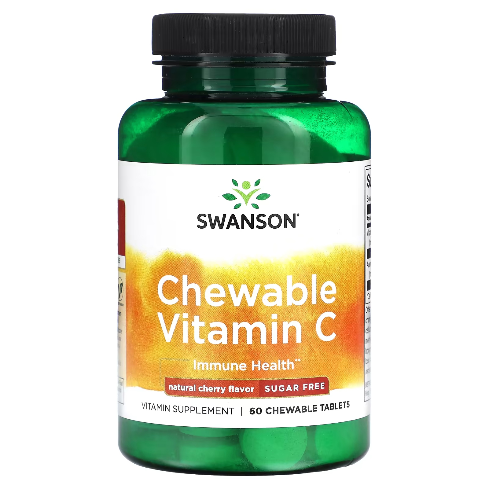 Витамин С Swanson без сахара натуральная вишня, 60 таблеток swanson пробиотик для детей натуральная вишня 60 жевательных таблеток
