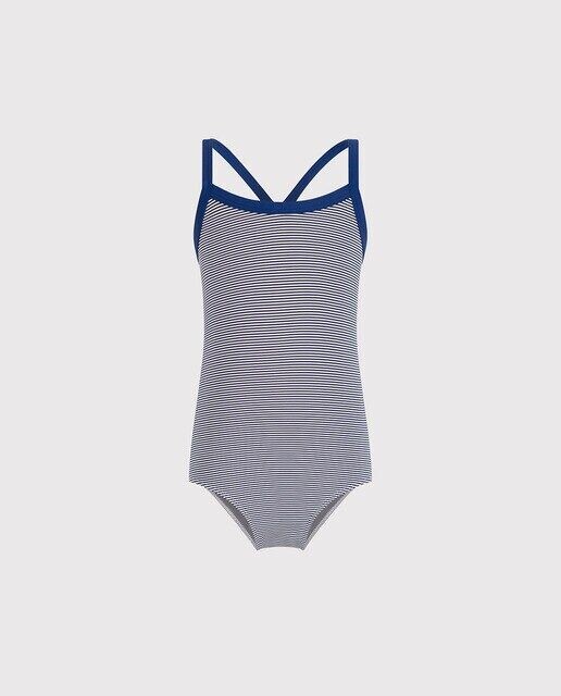 

Полосатый купальник для девочки Petit Bateau, белый