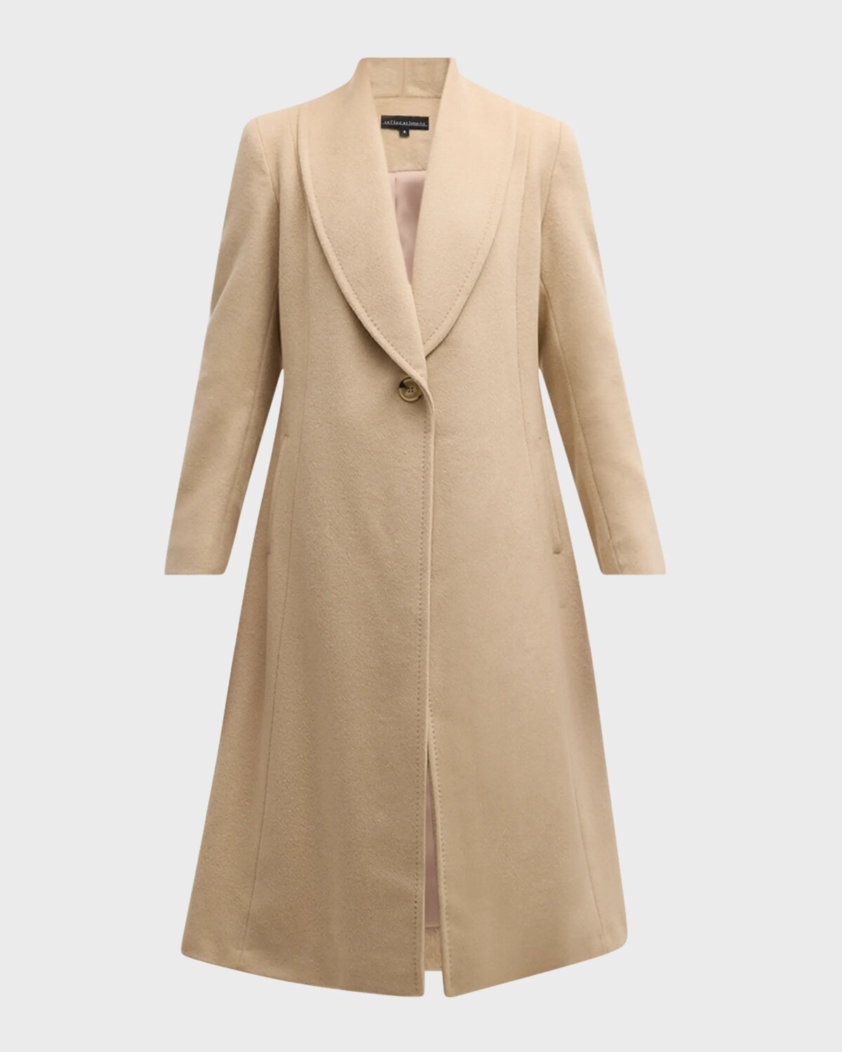 

Пальто принцессы из верблюжьей шерсти с шалевым воротником Sofia Cashmere, цвет Natural Beige