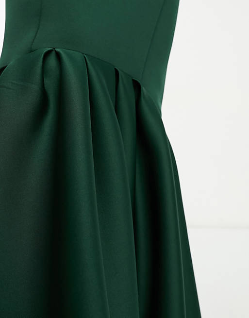 Темно-зеленое платье макси с баской и подолом ASOS DESIGN Tall