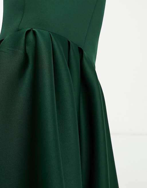

Темно-зеленое платье макси с баской и подолом ASOS DESIGN Tall, Зеленый