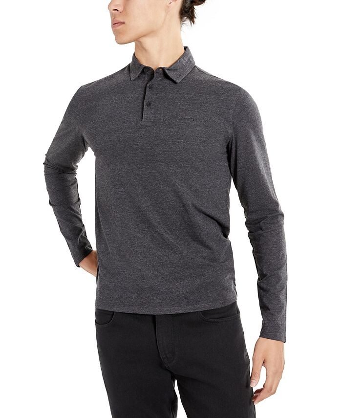

Мужская классическая рубашка-поло стрейч с длинными рукавами Kenneth Cole, черный