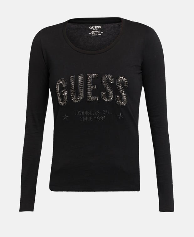 

Топ с длинными рукавами Guess, черный