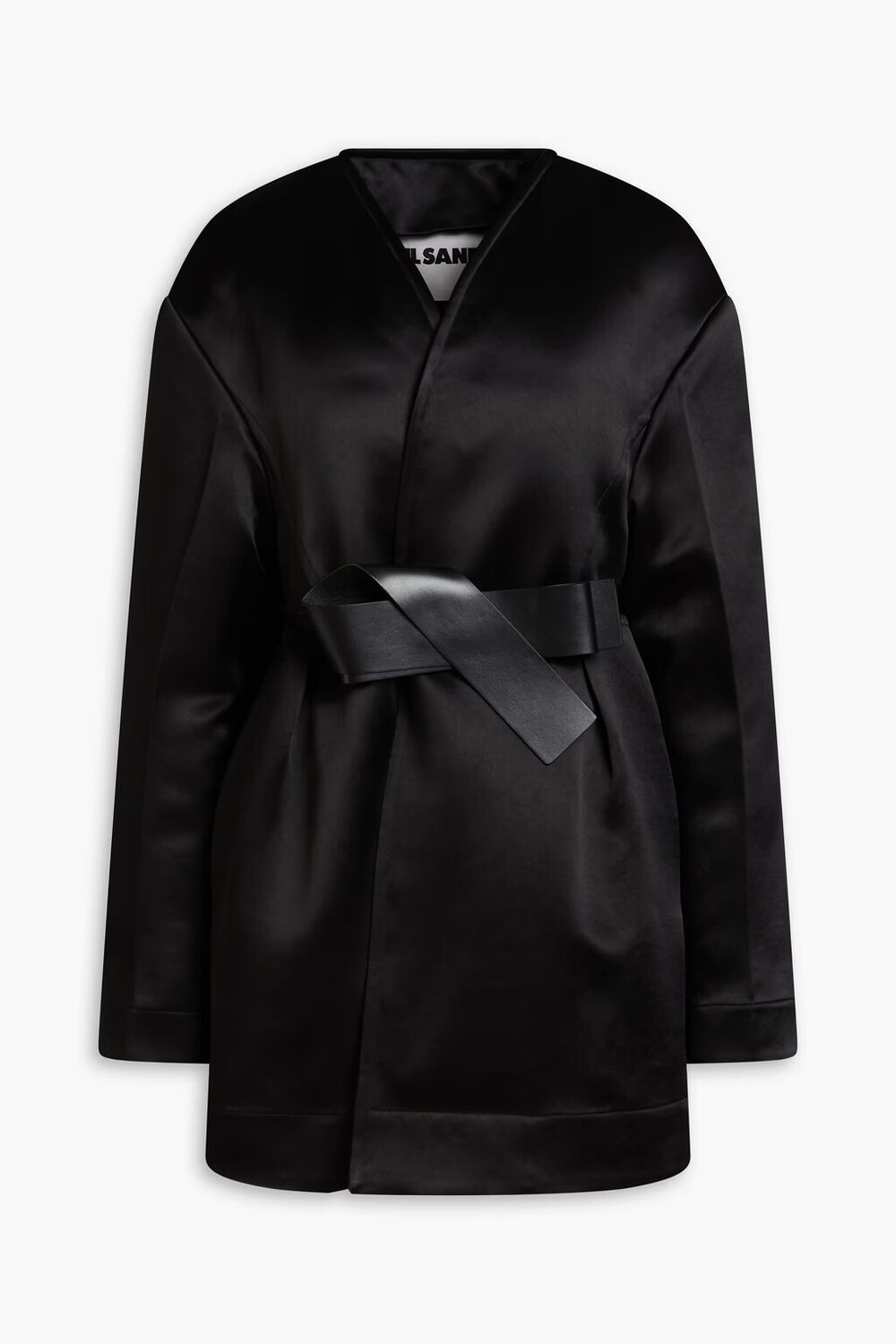 

Атласная куртка с поясом Jil Sander, черный