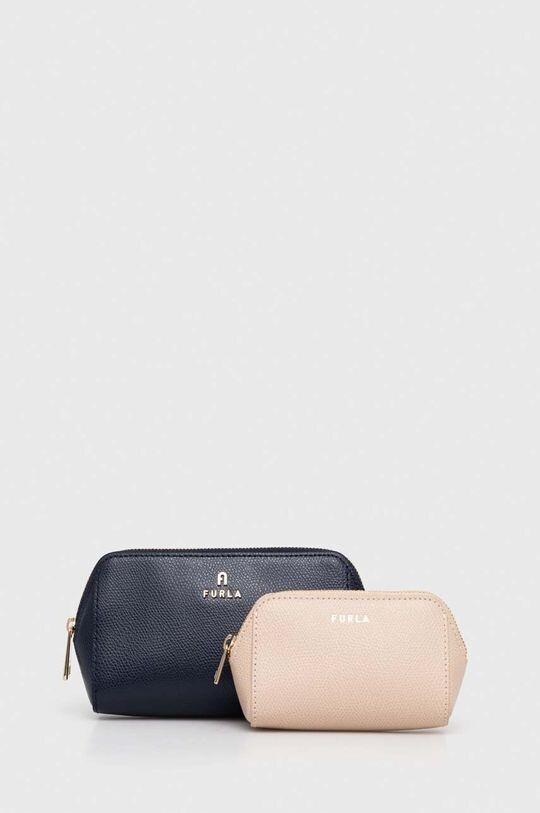 

Кожаная косметичка из двух пар Furla, темно-синий