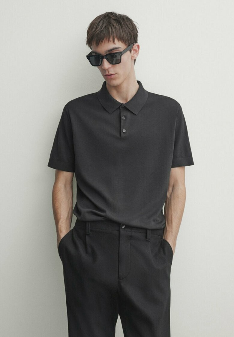 

Рубашка-поло Massimo Dutti, цвет dark grey