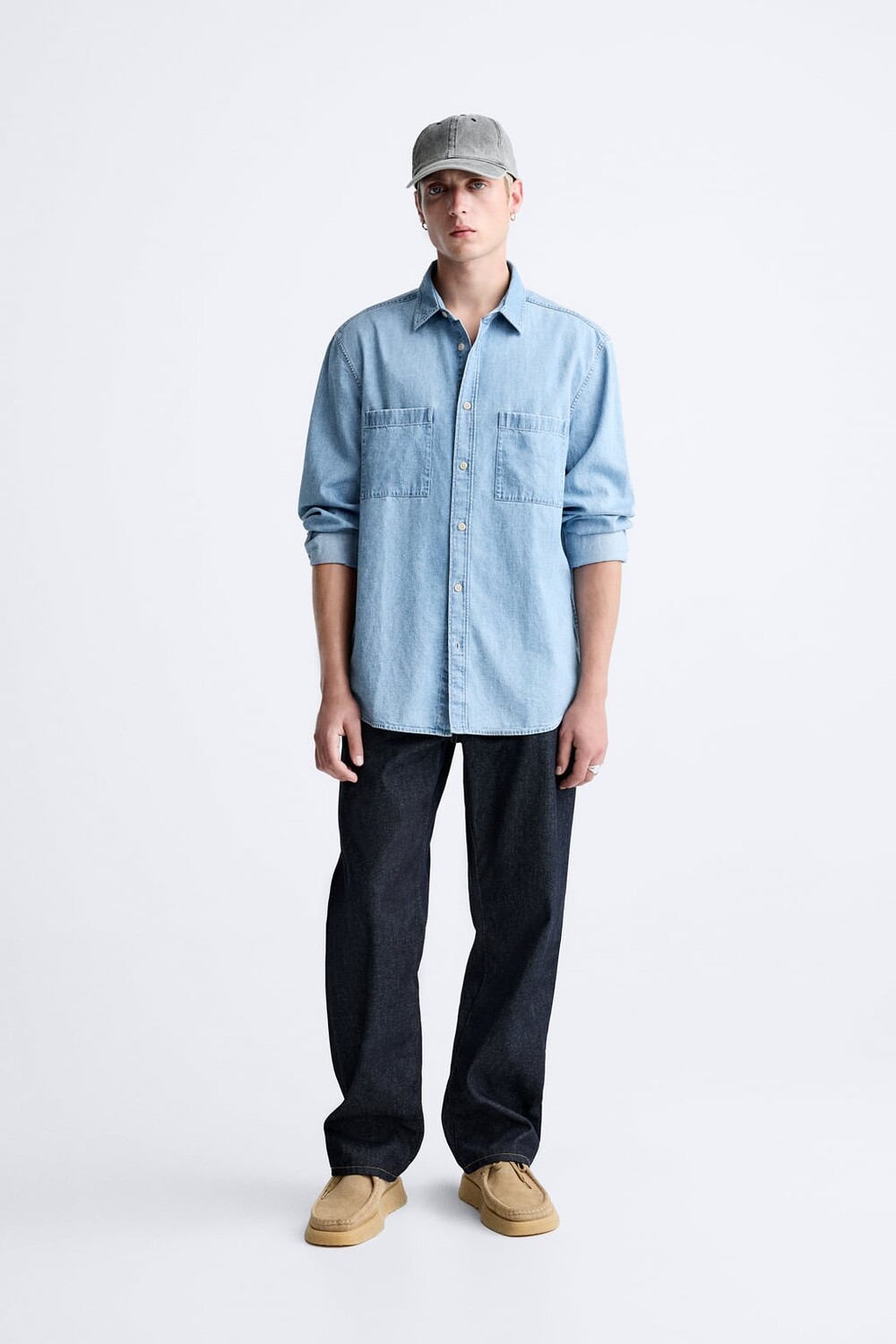 

Джинсовая рубашка ZARA, синий