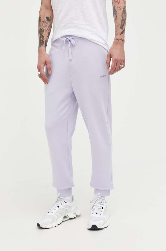 Спортивные брюки из хлопка Hugo, фиолетовый