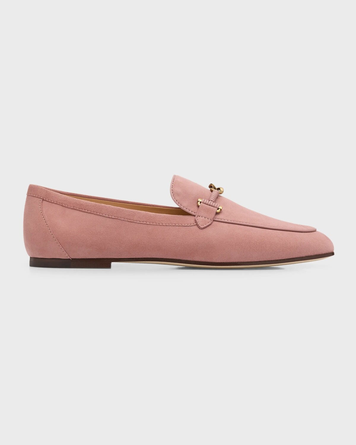 

Замшевые лоферы с Т-образным кольцом и запахом Tod's, цвет Lightpastel Pink