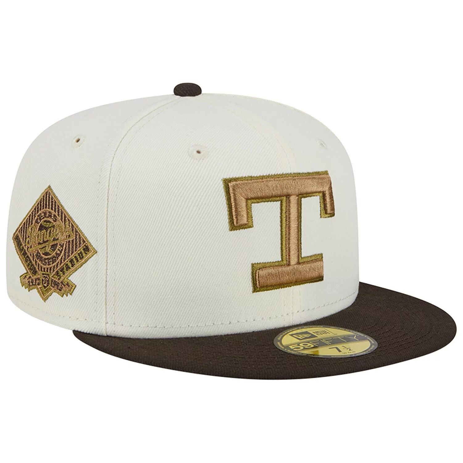 

Мужская облегающая шляпа New Era белого/коричневого цвета Texas Rangers Arlington Stadium 59FIFTY