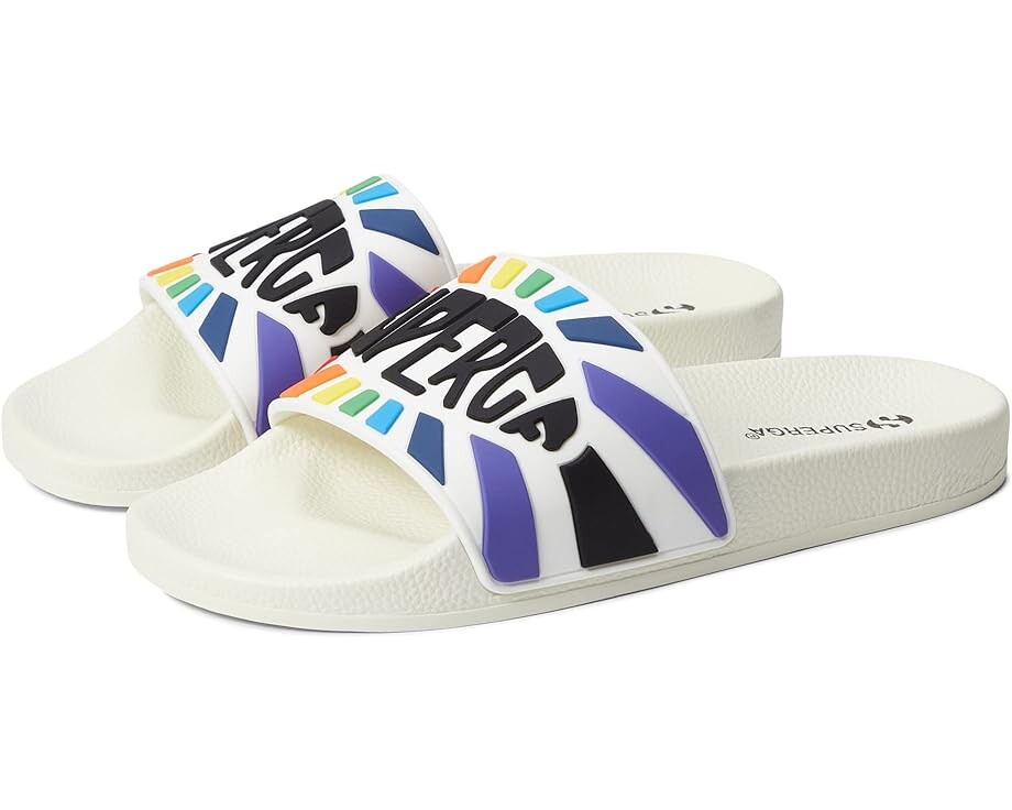

Сандалии Superga 1908 Slide Multicolor Logo, белый мульти
