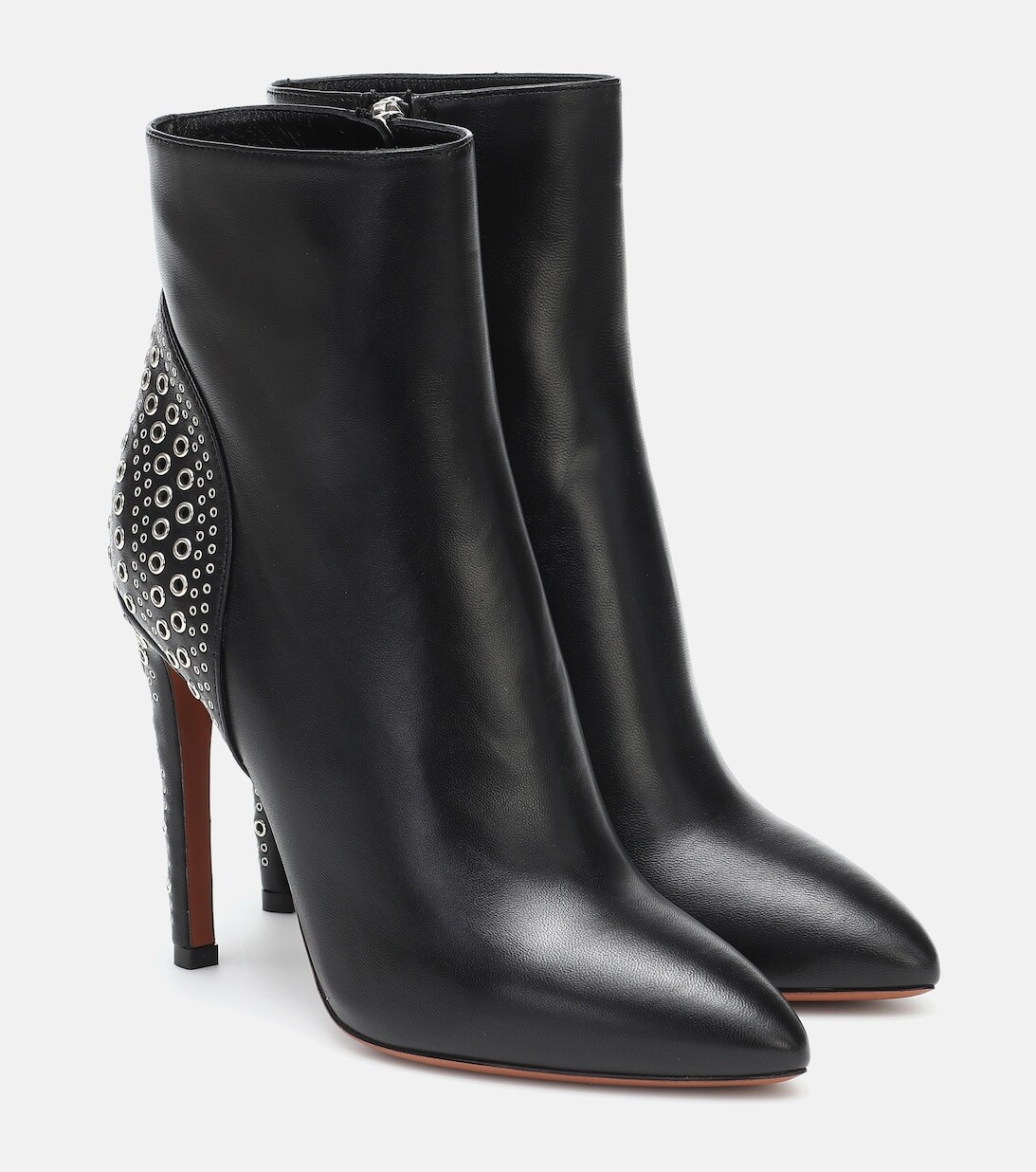 

Украшенные кожаные ботильоны Alaïa, черный