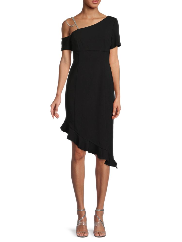 цена Асимметричное платье из крепа на одно плечо Focus By Shani, черный