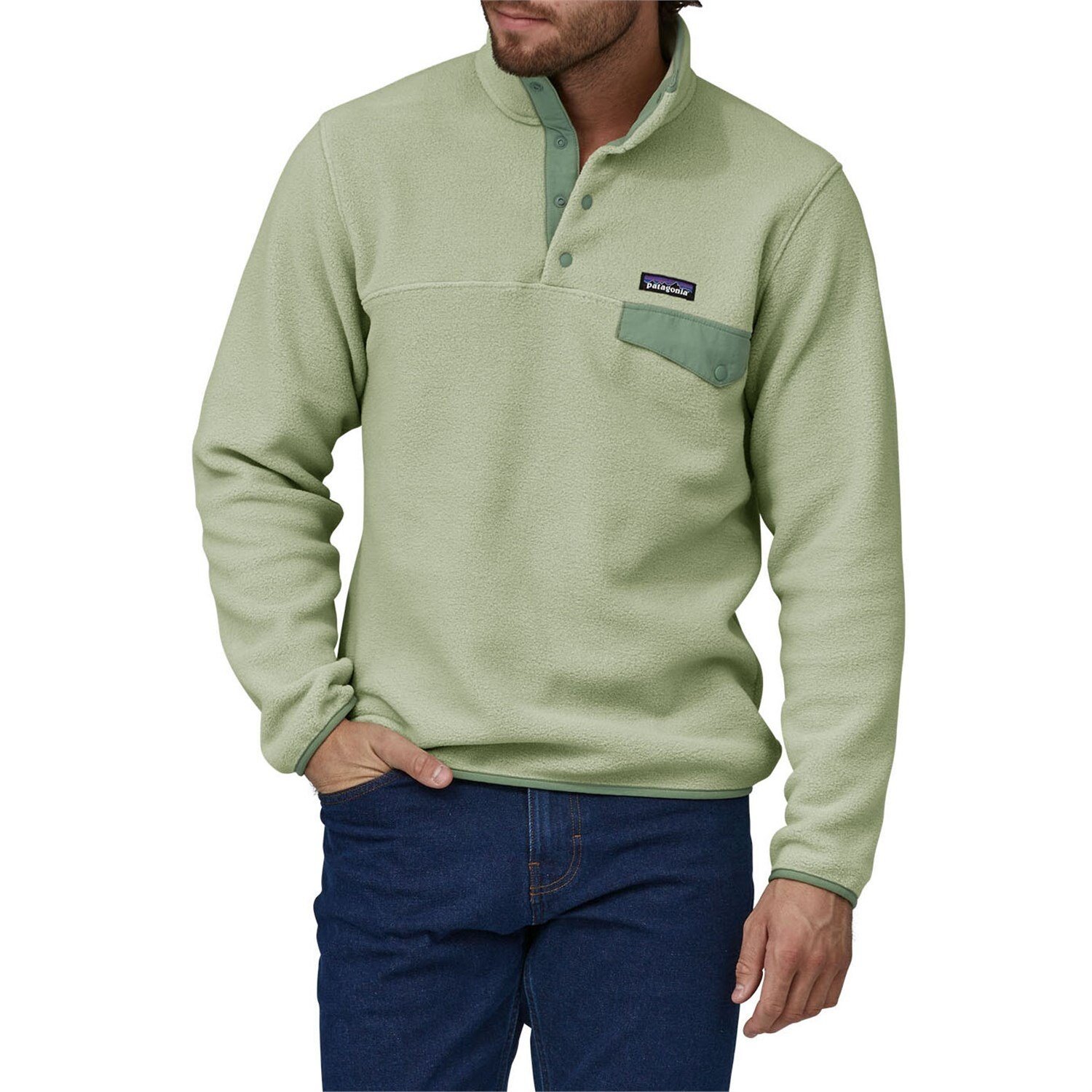 

Пуловер Patagonia Lightweight Synchilla Snap-T, цвет Salvia Green