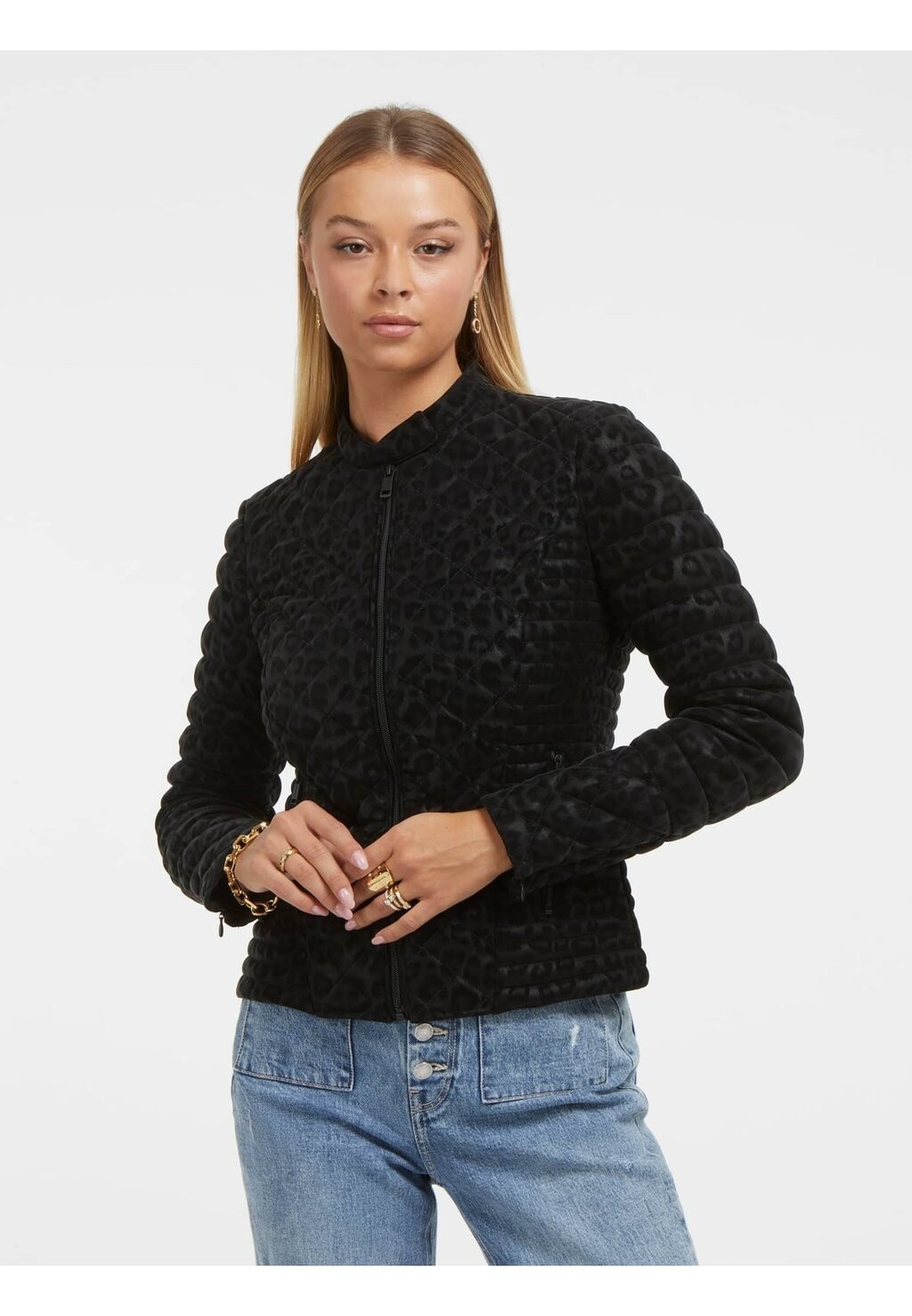

Зимняя куртка Guess STEPP MIT ANIMAL PRINT, черный