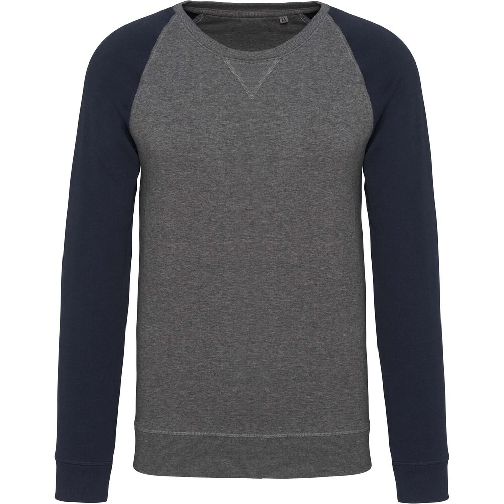 

Толстовка Kariban Round Neck Bicolore Manches Raglan, серый