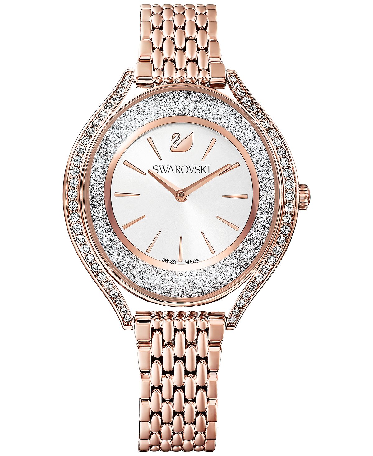 Женские швейцарские часы Crystalline Aura из нержавеющей стали с PVD-браслетом цвета розового золота, 35 мм Swarovski, золотой 56793