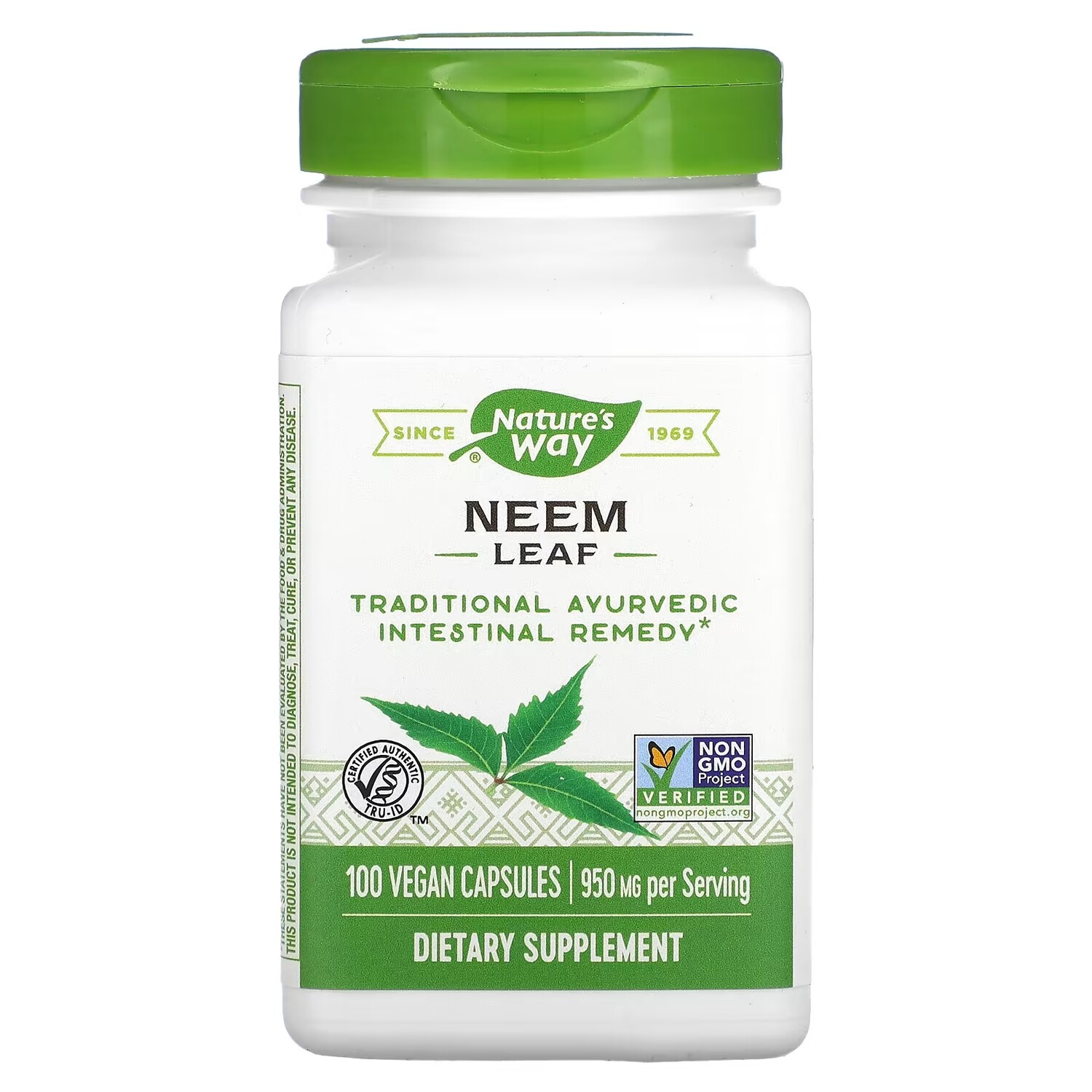 Листья нима Nature's Way 950 мг, 100 веганских капсул – заказать из-за ...