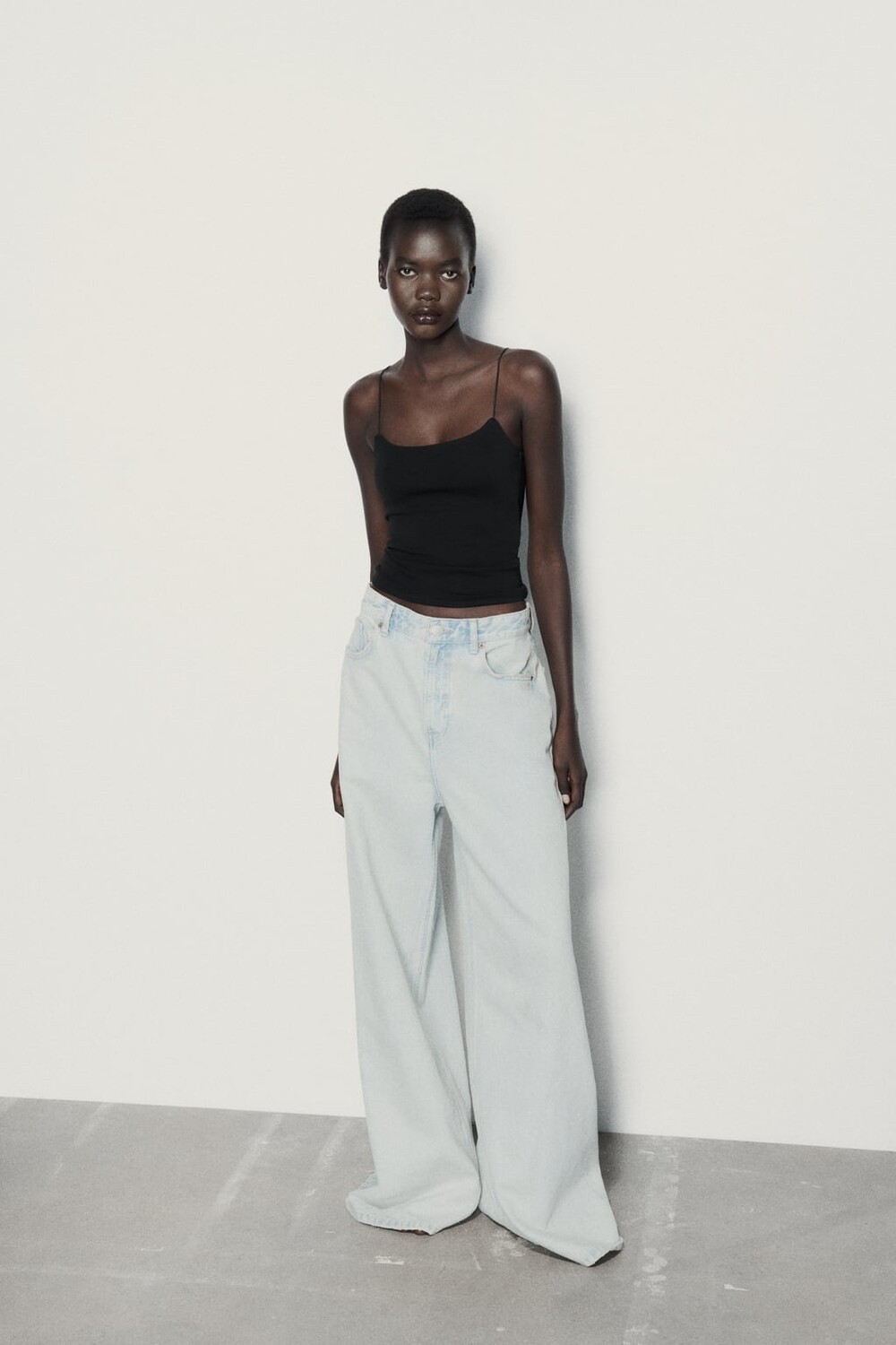 

Топ с ремешками ZARA, черный