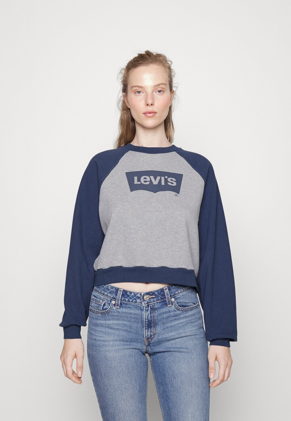 

Толстовка Levi's Vintage Raglan Crew, вереск starstruck / саргассово море, Серый