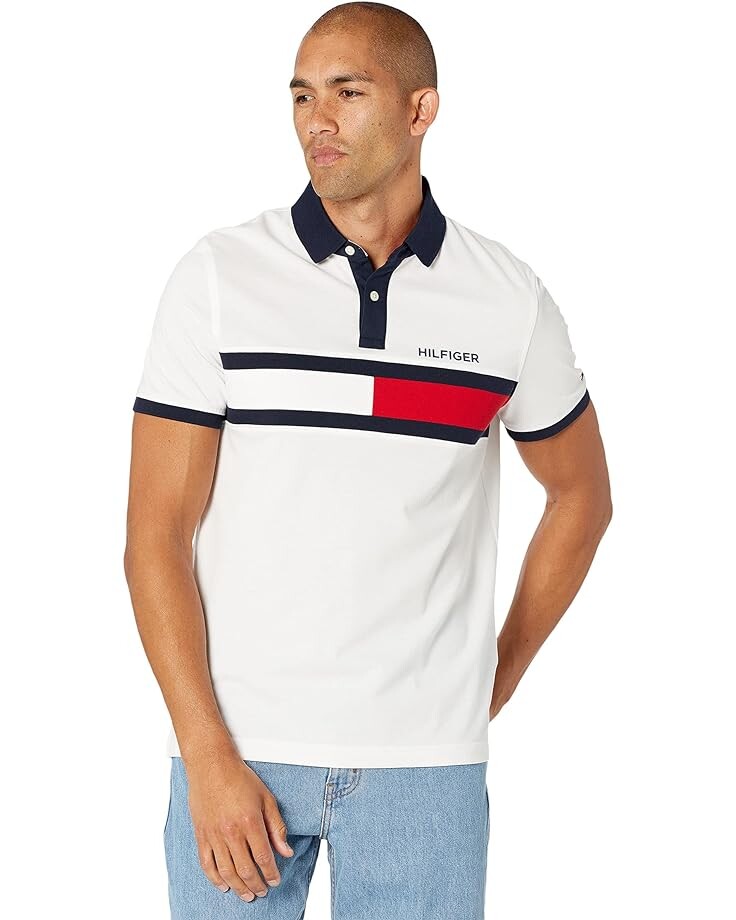 

Поло Tommy Hilfiger Flag Pride Shirt in Custom Fit, цвет Bright White