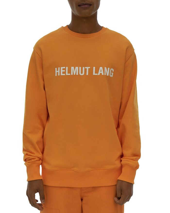 

Хлопковая толстовка с круглым вырезом и принтом логотипа Helmut Lang
