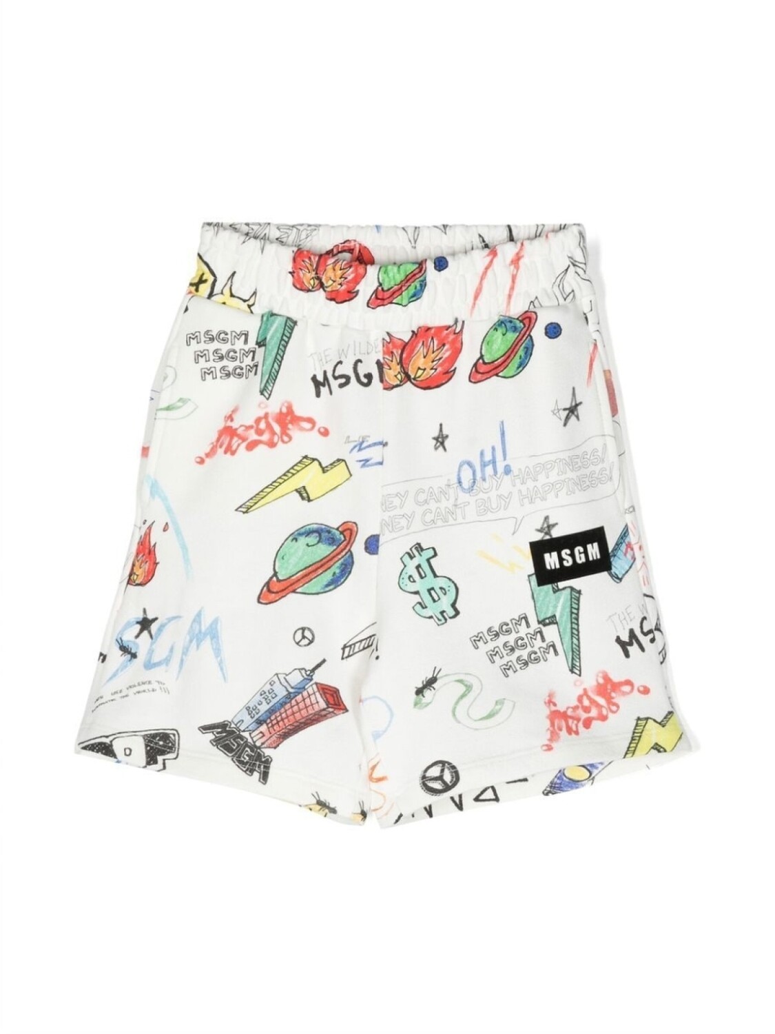

MSGM Kids шорты с принтом, белый