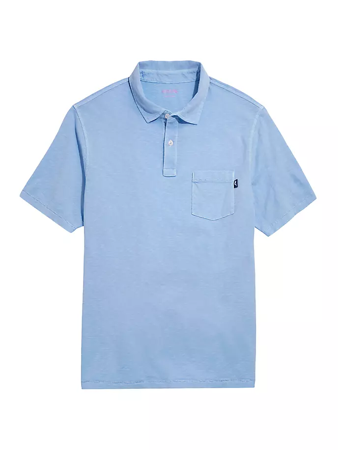 

Рубашка-поло Island, окрашенная в готовом виде Vineyard Vines, цвет calm water