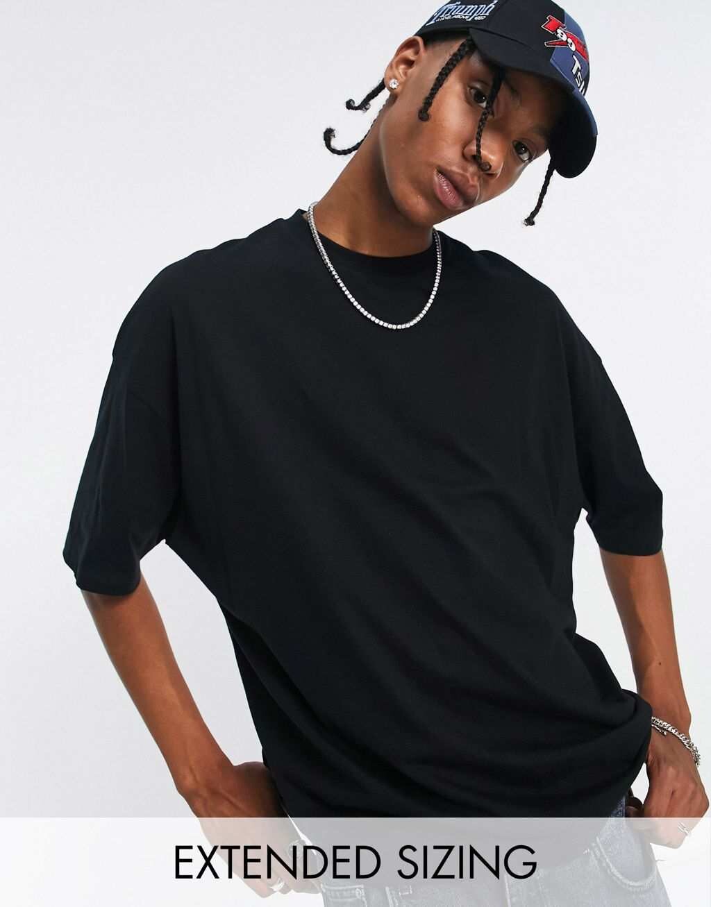 

Черная объемная футболка с круглым вырезом ASOS DESIGN, Черный