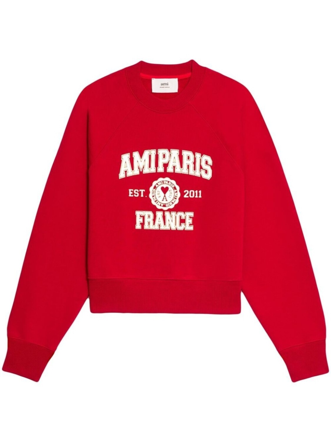 

AMI Paris толстовка из органического хлопка с логотипом, красный