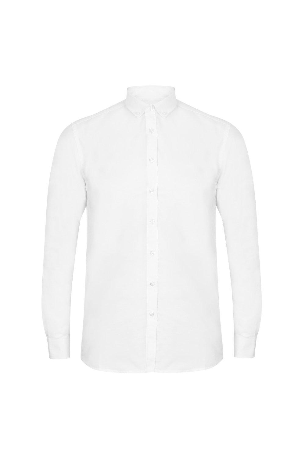 Современная оксфордская рубашка с длинными рукавами Henbury, белый кофта на пуговицах 44 размер
