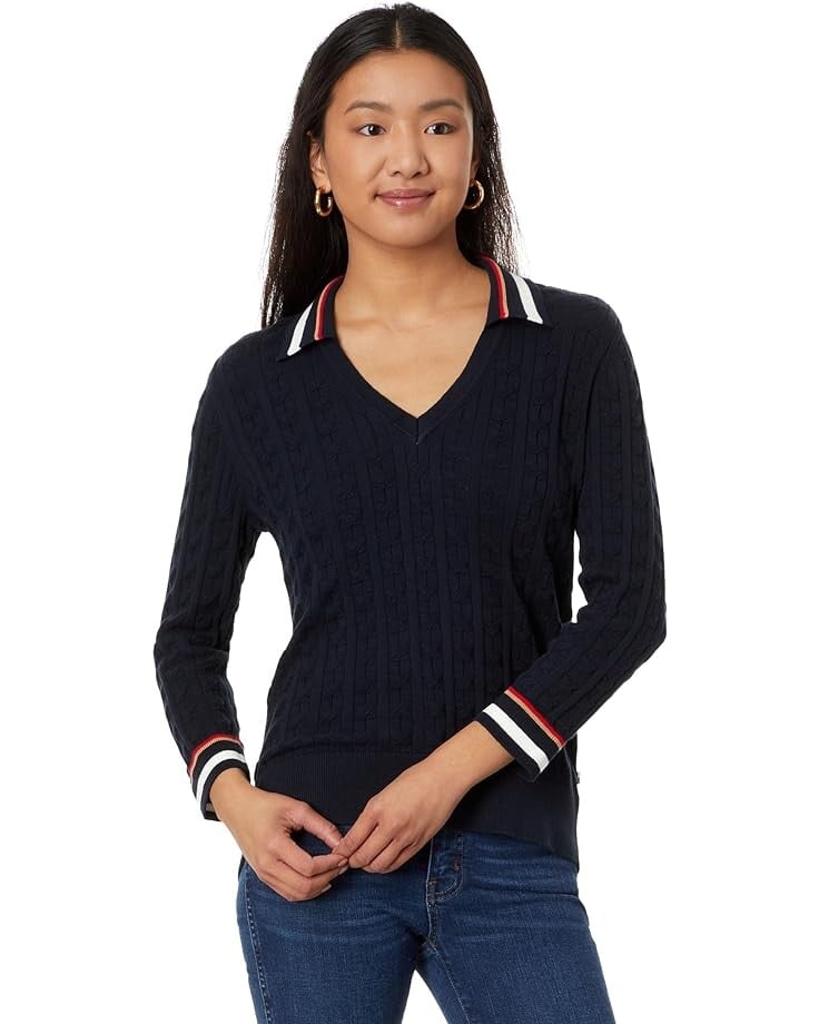 

Свитер Tommy Hilfiger Cable Johnny Collar Sweater, цвет Sky Captain