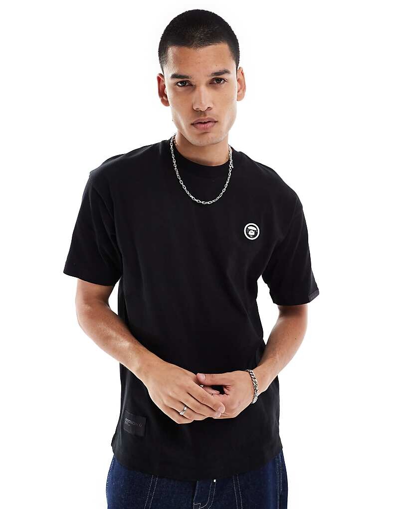 

Черная футболка свободного кроя с короткими рукавами Aape By A Bathing Ape